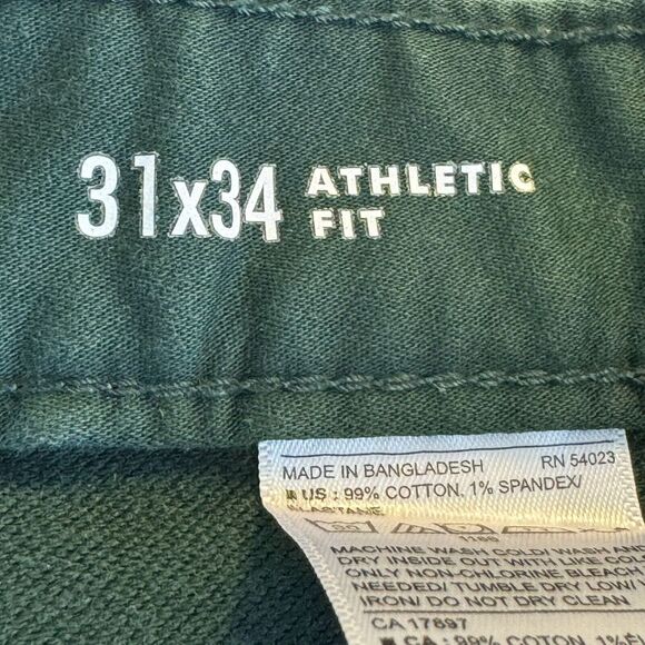 Banana Republic Traveler Mens Jeans 31X34 Green Stretch Athletic Fit Skinny M424 - Picture 9 of 13